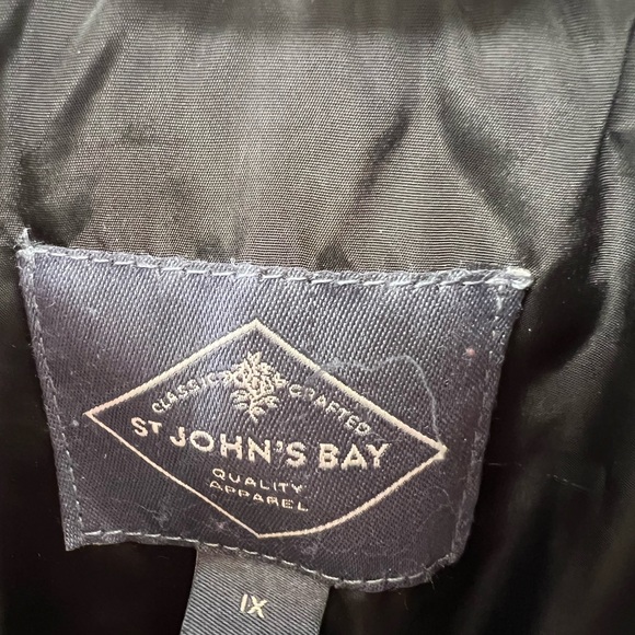 St John’s Bay quilted 1X mid length coat black plus gold outdoor winter fall - Picture 5 of 11